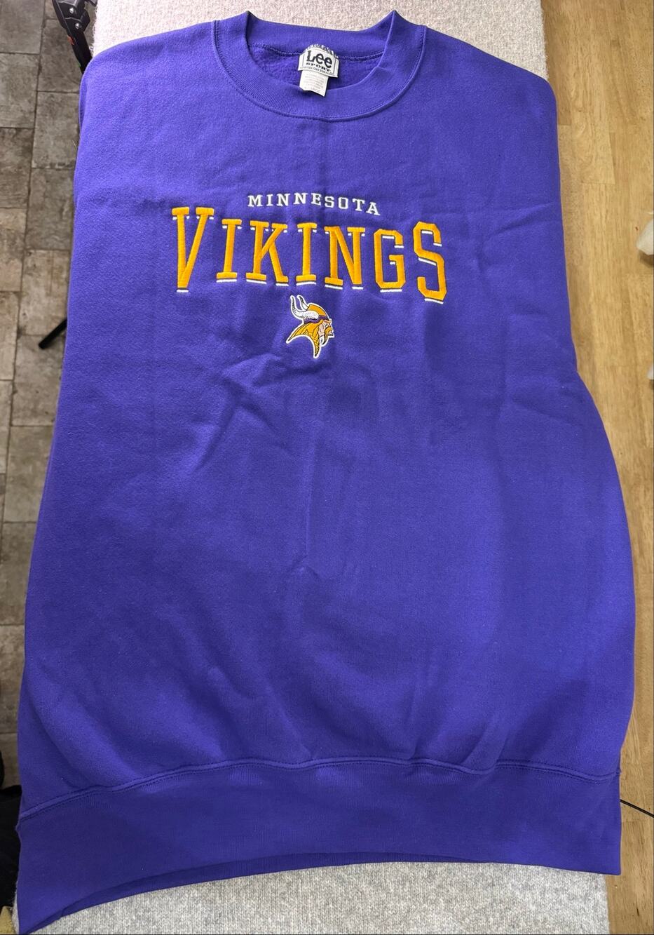 Vintage Lee Sport Minnesota Vikings Purple Sweatshirt Oversized XL 56 Chest